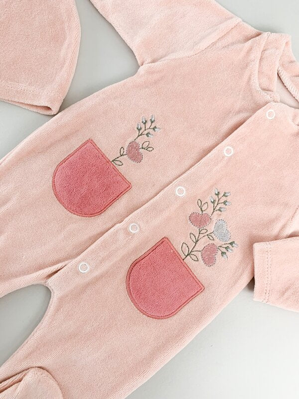 Salopeta fetite pufoasa cu flori