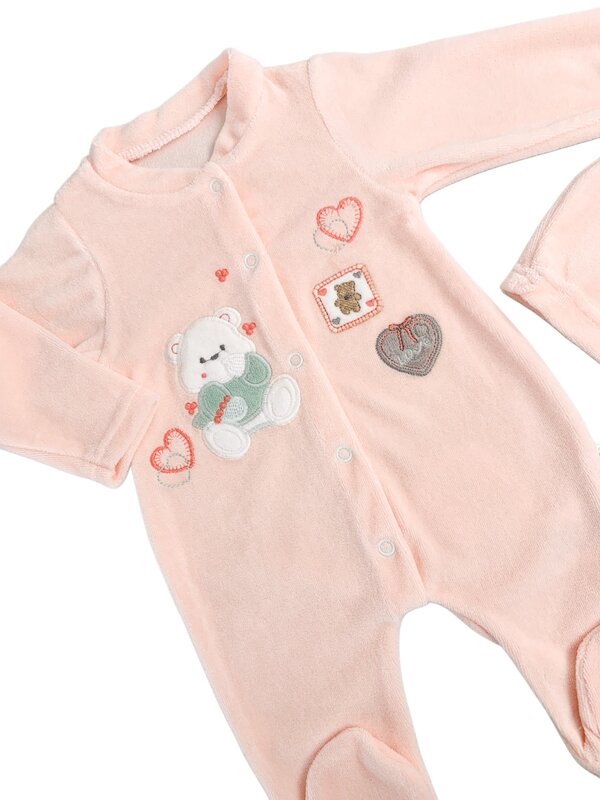 Salopeta fetite pufoasa cu ursulet