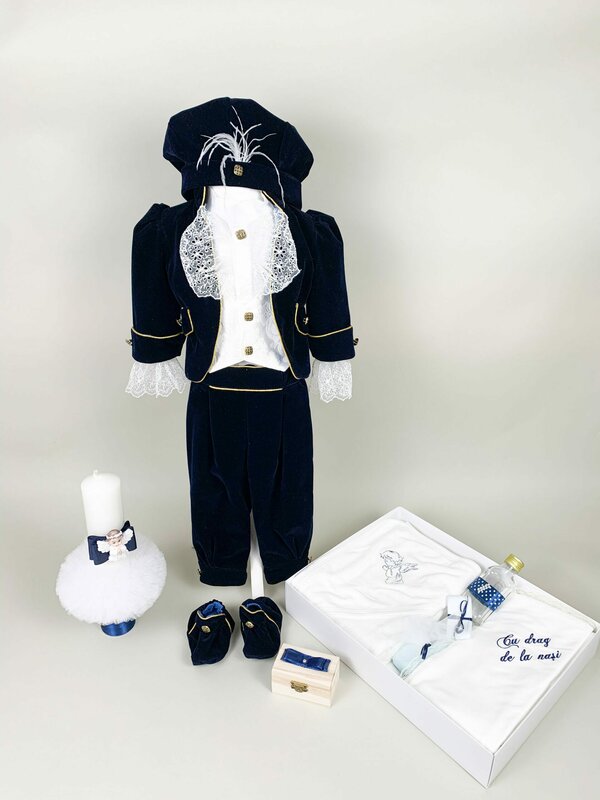 Set botez baiat -print catifea bleomarin