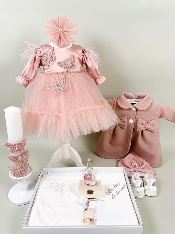 Set botez  fete fluturi(cu paiete)