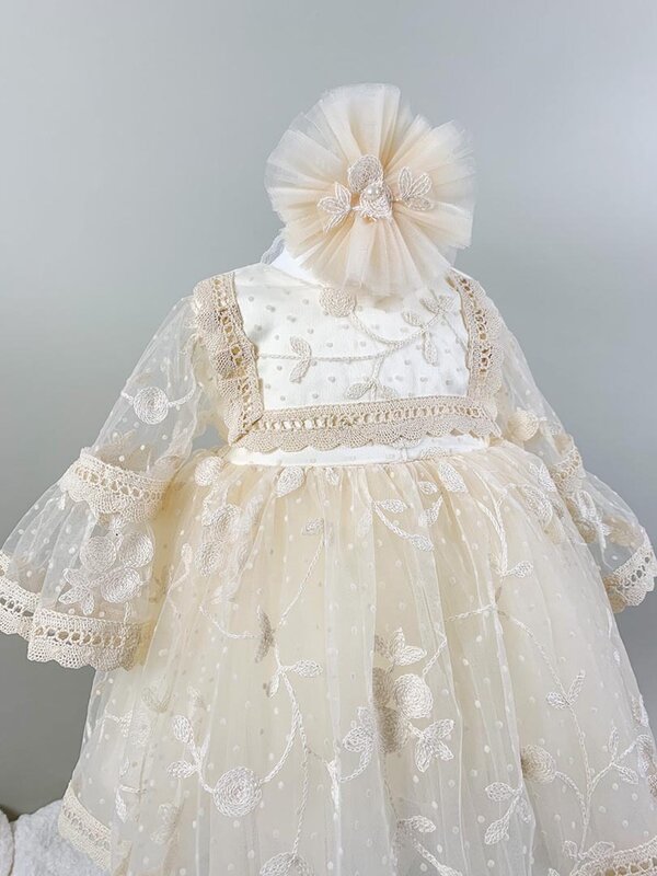 Set botez fetita cu dantela Lara