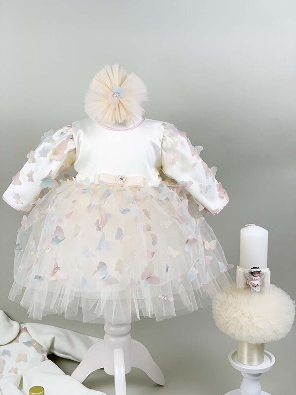 Set botez fetita cu fluturi colorati