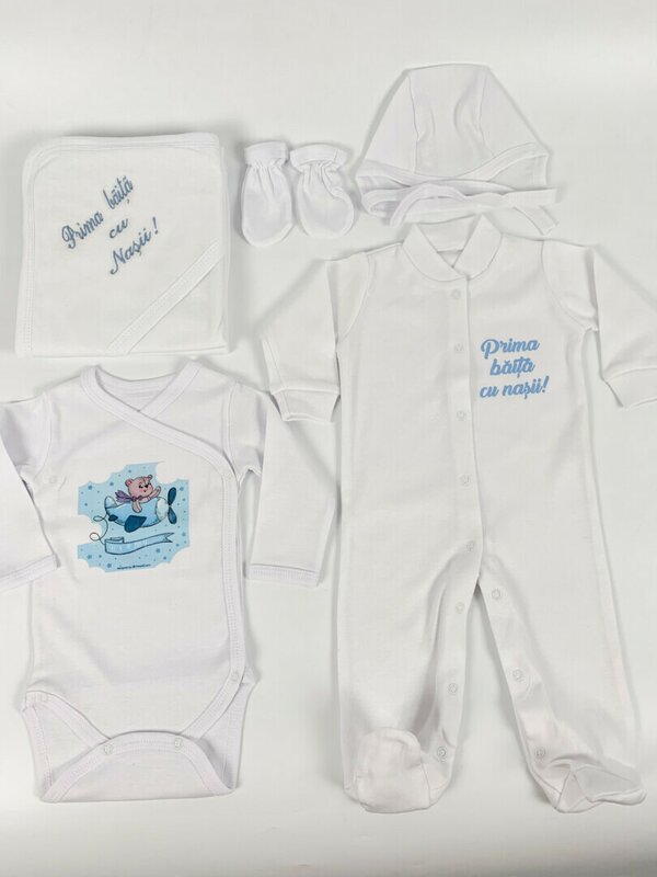 Set prima baita cu nasii ursulet cu avion