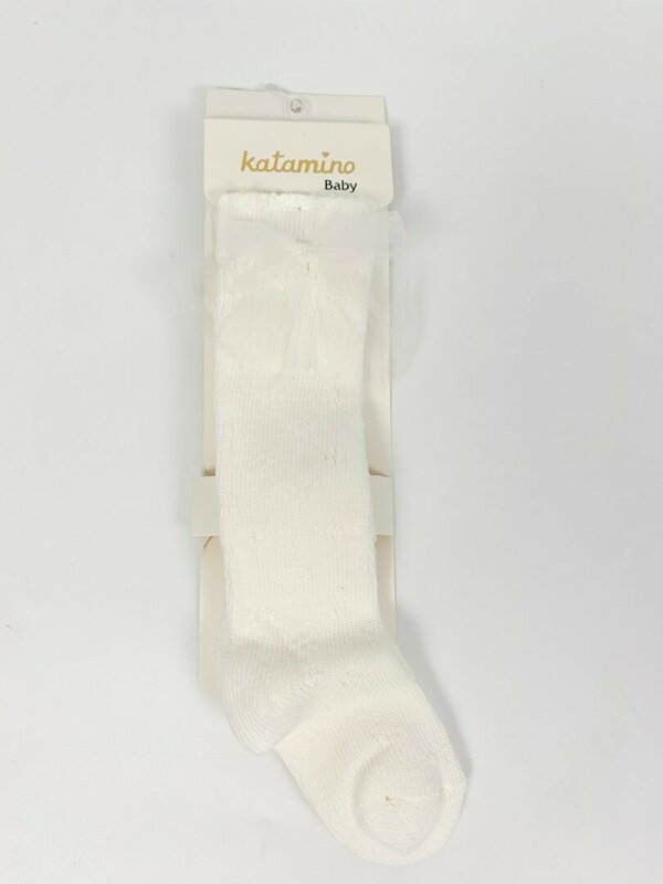 Sosete lungi crem cu fundita