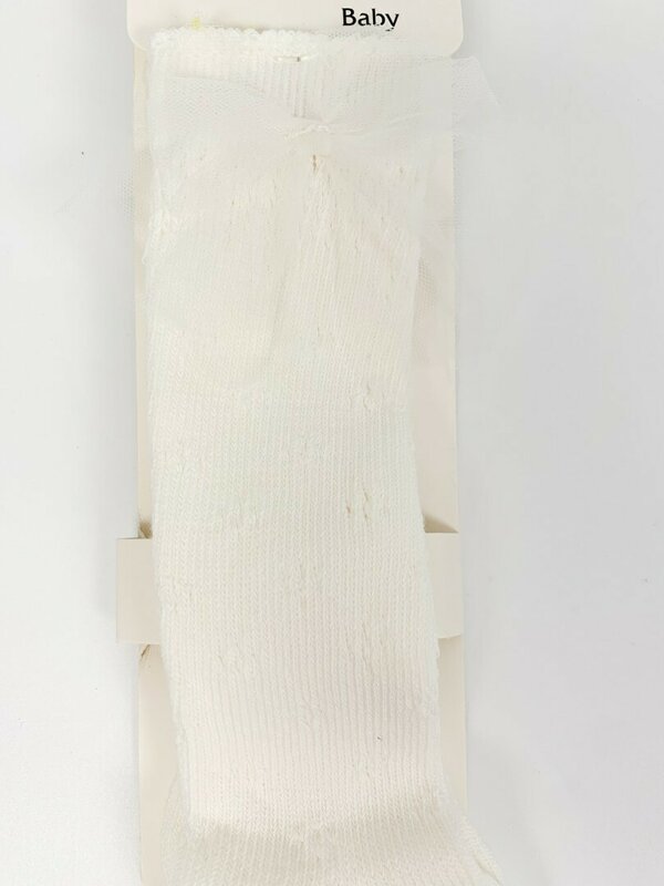 Sosete lungi crem cu fundita