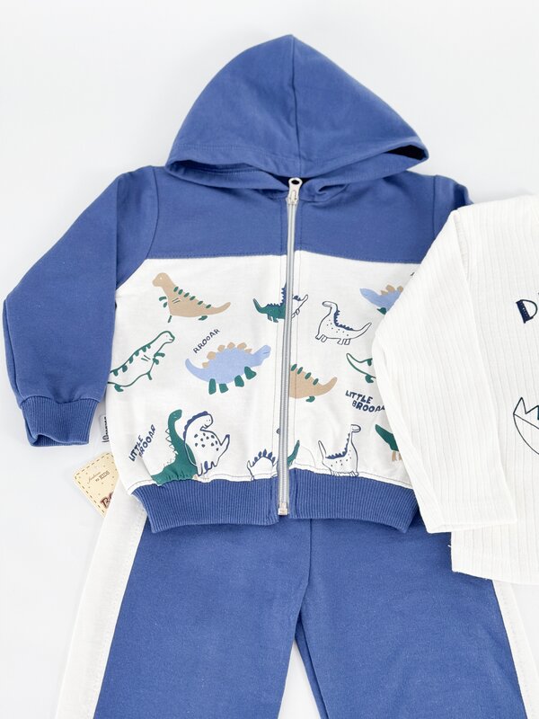 Trening albastru baiat cu dinozauri