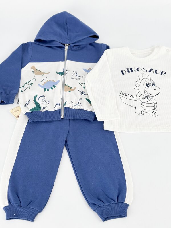 Trening albastru baiat cu dinozauri