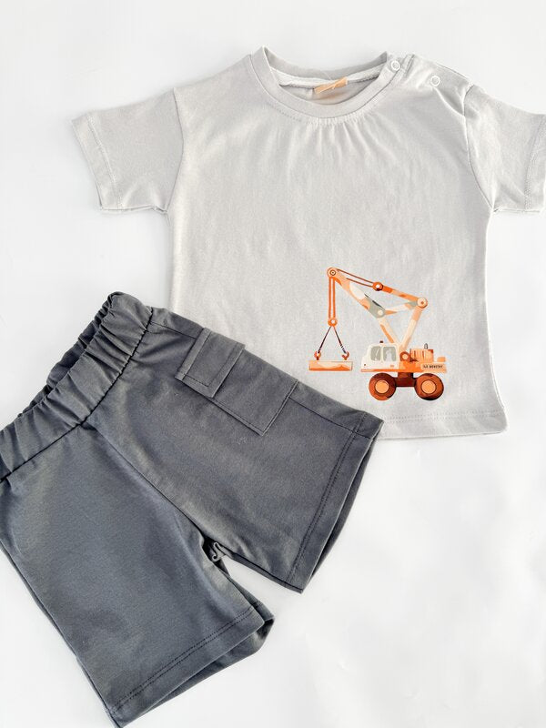 Trening scurt gri cu macara