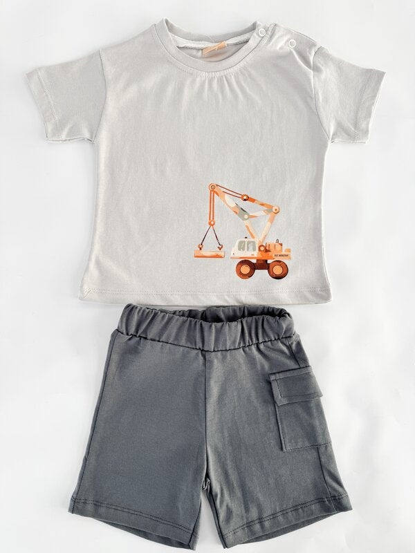 Trening scurt gri cu macara