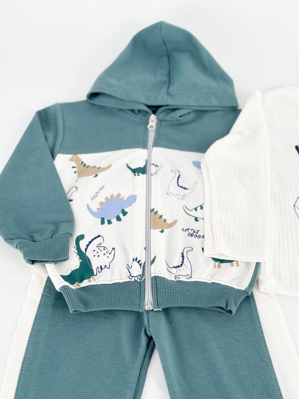 Trening verde baiat cu dinozauri