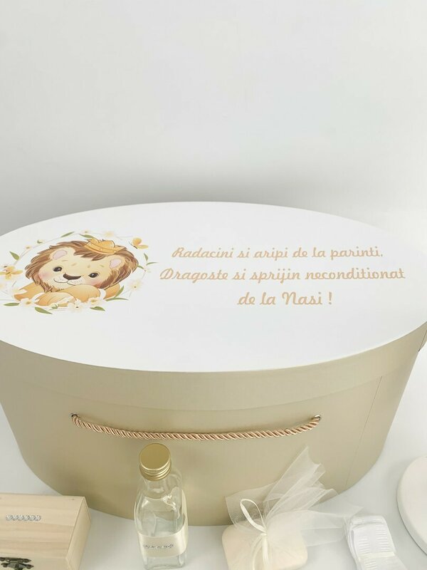 Trusou botez complet auriu cu leu