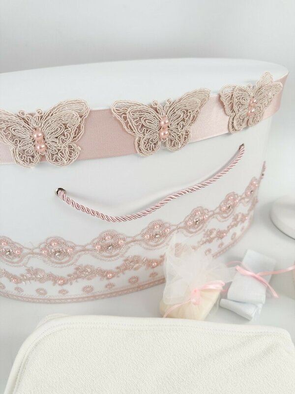 Trusou complet fetita roz cu fluturasi